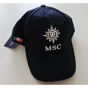 MSC Cruise Line Ship Baseball Cap - Navy Blue PLUS Diamond Status Pin NWT